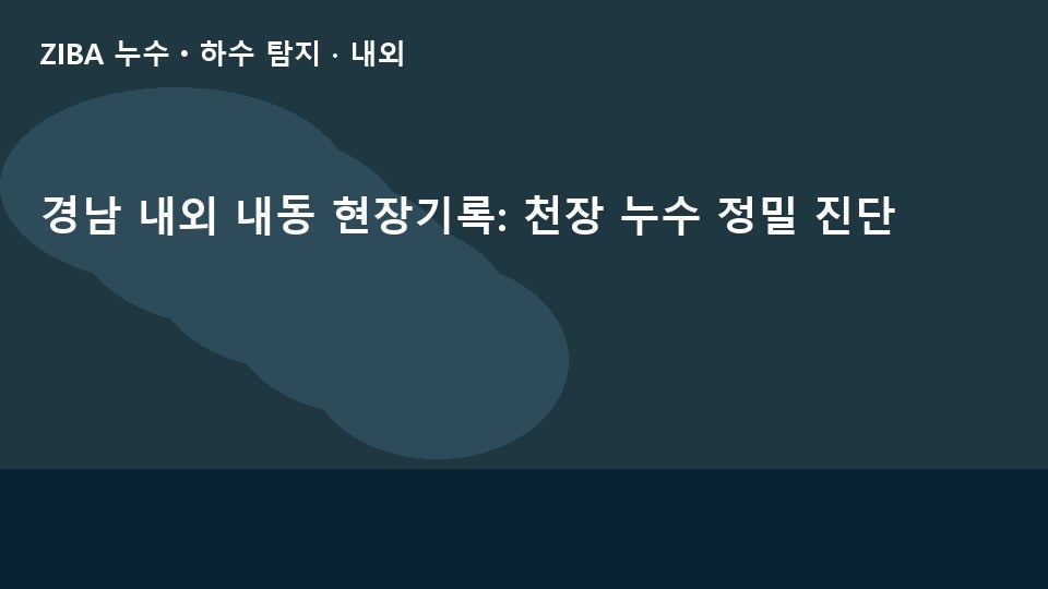 경남 내외 내동 현장기록: 천장 누수 정밀 진단